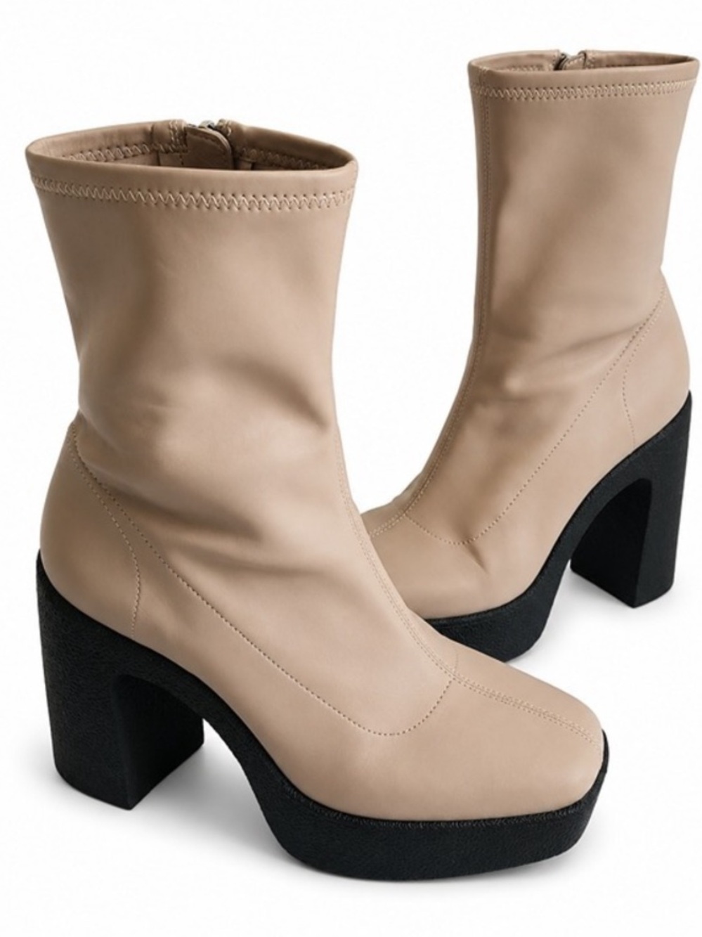 Gianni Bini Brown Chunky Ankle Boots Size 8 Block Heel